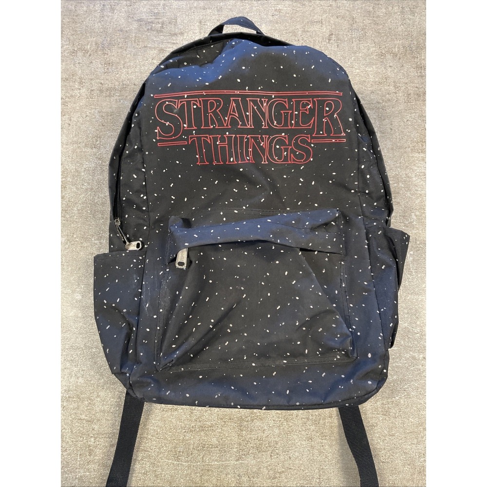 Loungefly Stranger Things Black Canvas Backpack Red Logo Unisex Kids